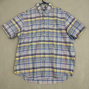 Ralph Lauren Shirt Mens 2XL Multicolor Plaid‎ Short Sleeve Button Down Pony Logo